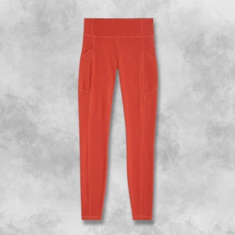 Lululemon High Rise Ankle Four- Way Stretch Sweat-Wicking Reflective Orange W 2